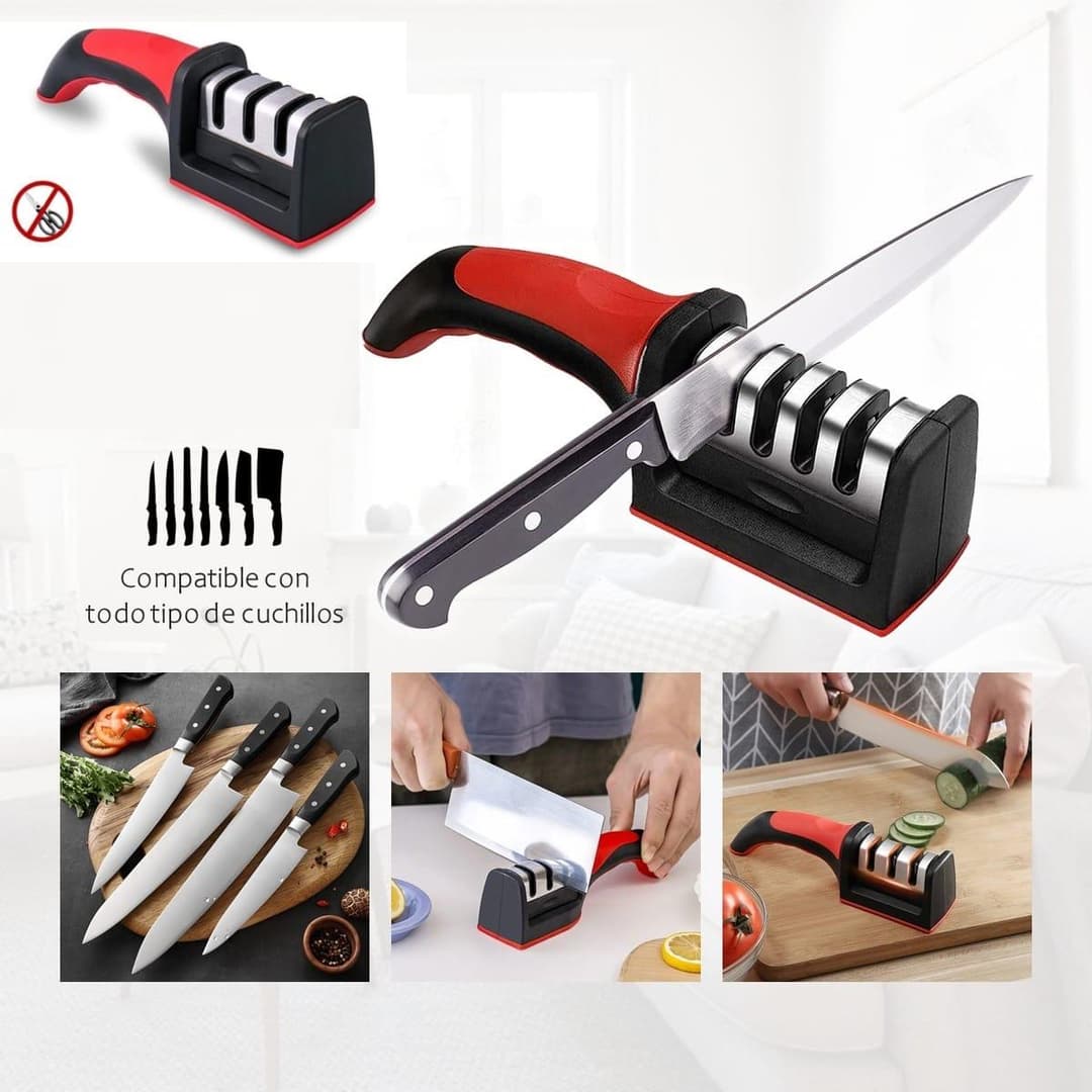 Afilador cuchillo mango plástico.
