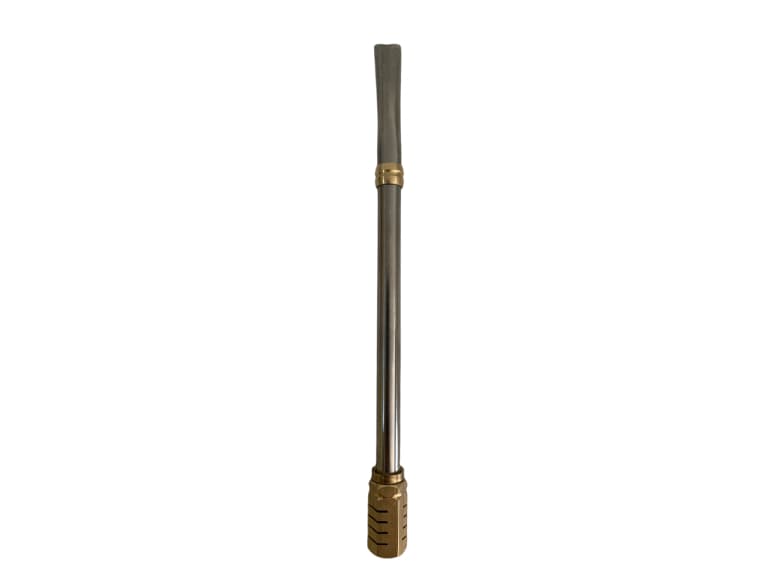 Bombilla de acero con virola y tambor hexagonal de bronce