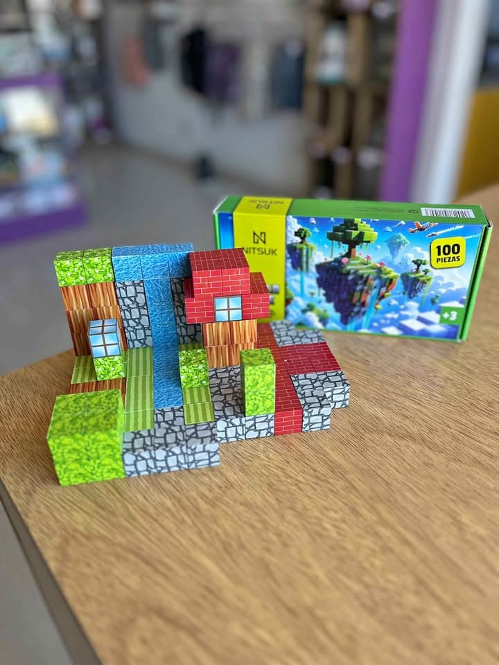 Bloques Magnéticos Minecraft 100 Piezas - ¡Cubos Didácticos 3D!